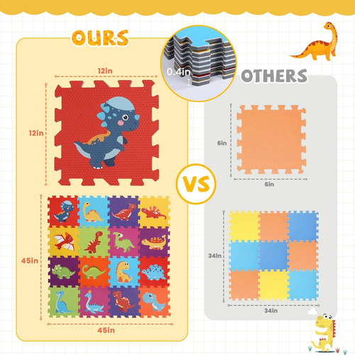 Alfombras De Puzzle Para Bebés Y Niños De 16 Piezas Para El