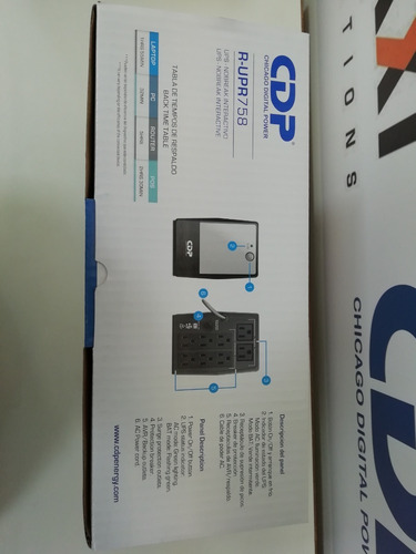 Imagen 10 de 10 de Ups Cdp Upr758 750va 375w 8 Tomas 6 Respaldo 2 Regulacion