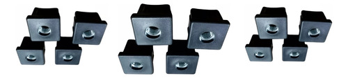 Kit 12 Buchas 40x40 Com Porca 3/8 - Para Tubo 40x40