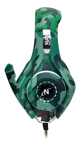 Imagen 2 de 2 de Auriculares gamer Nisuta NSAUG300C verde camuflado