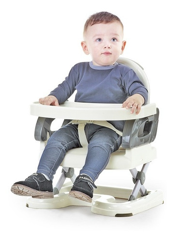 Cadeira Bebê Refeição Portátil Dobrável Mastela Cinza