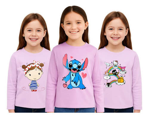 Remera Nena Invierno Manga Larga Premium Mayorista Pack X18