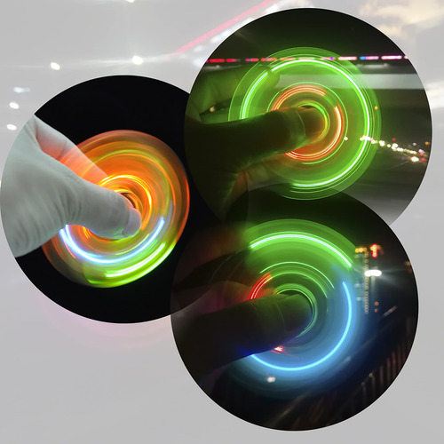 Juguete De Cristal Fidget Spinner, Luz Led, Arcoíris