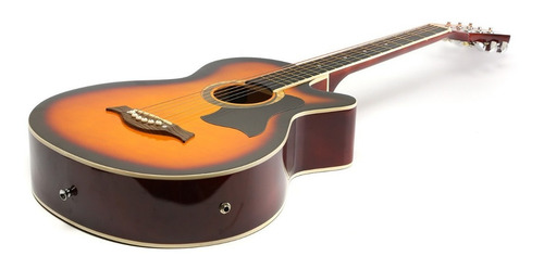 Imagen 3 de 7 de Guitarra Criolla Electroacustica Madera Funda Acero Cuerdas