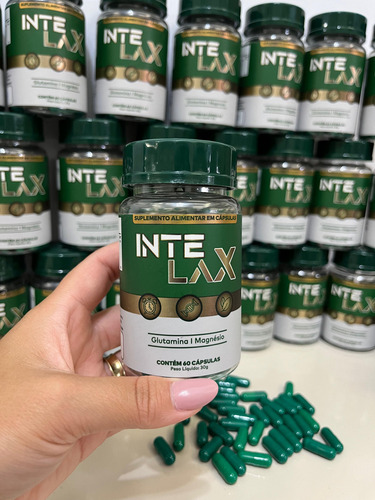 Suplemento Tratamento Natural INTELAX Auxilia Funcionamento Intestino Preso Ressecado Inflamado Gases Abdominais Regula Desinflama Indigestão Desintoxica Prebiótico Probiótico Fibras 60cáps Sem Sabor