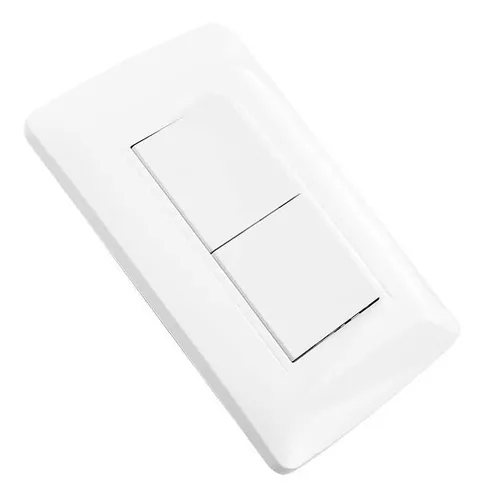 Apagador Interruptor Doble Moderno Colores Blanco Y Gris