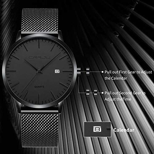 Crrju Relojes De Moda De Lujo Para Hombre Reloj De Correa De