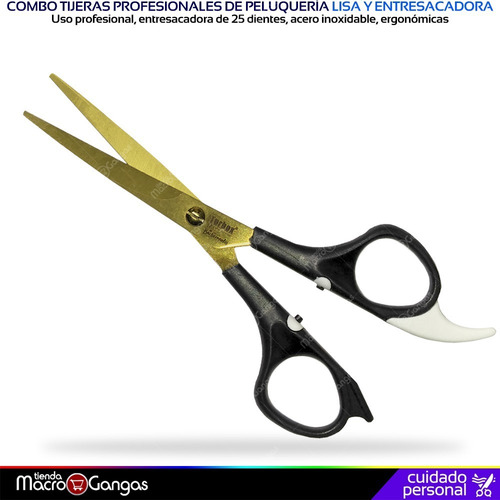 Tijeras Peluquería Barbería Profesional Lisa Y Entresacadora