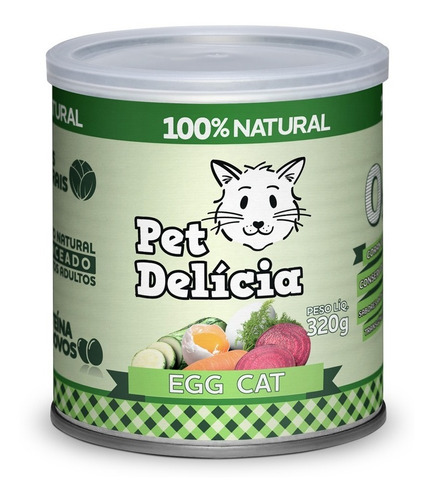 Ração Úmida Pet Delícia Egg Cat Ovos Gatos 320g