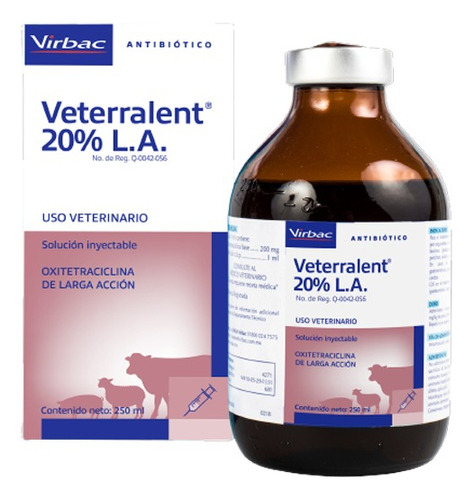 Veterralent 20% L.a. Oxitetraciclina De Larga Accion 250ml