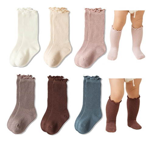 Calcetines Largos De Algodón Para Bebés Y Niñas,