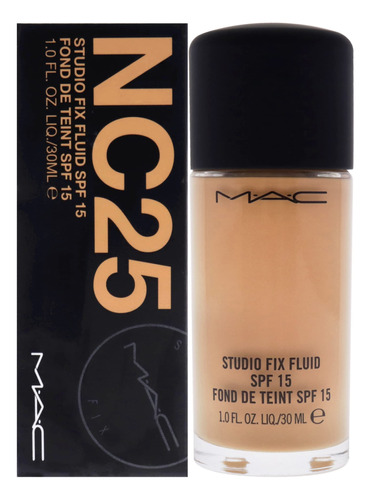 Base Nc25 Studio Fix Fuild De Mac Con Factor De Protección.