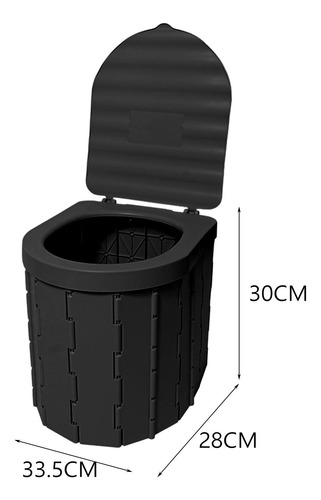 Inodoro Portátil Para Camping, Cubo Plegable Para Negro