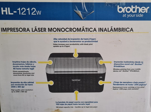 Impresora Brother Hl-1212w Láser Monocromática Inalámbrica