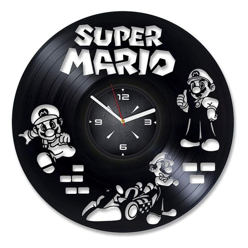 Reloj De Pared Con Disco De Vinilo De Kovides Mario Brothers