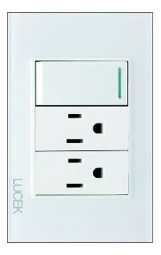 Placa Cristal Interruptor Sencillo Y 2 Contactos Bp20 Color Cristal Anonizado Blanco