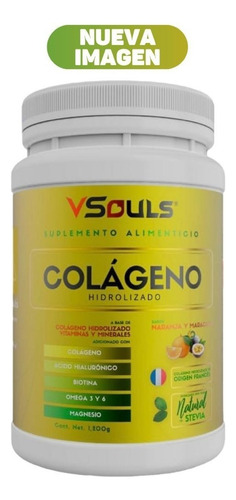 Colágeno Hidrolizado Vsouls ® Sabor Naranja-maracuya 1.2 Kg Sabor Naranja