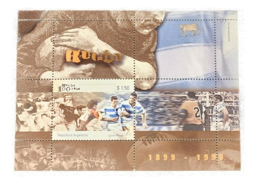 Bloque Argentina Gj118 Rugby 1999 Mint