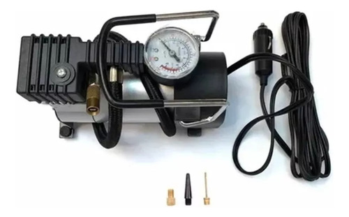 Compresor De Aire Mini Portátil Simple 12v - Multiuso Negro