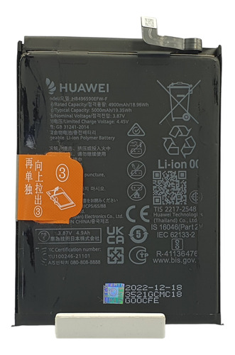Bateria Mod: Hb496590ef Huawei Nova Y61 Eve-lx3 Original