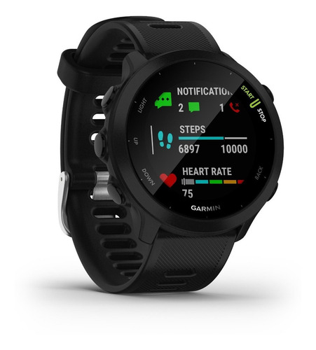 Reloj De Pulsera Inteligente Garmin Forerunner 55 Unisex Color de la correa Negro Color del bisel Negro Color del fondo Negro