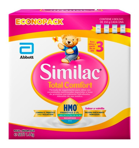 Leche de fórmula en polvo Abbott Similac Total Comfort 3 en caja de 1.4kg a partir de los 12 meses