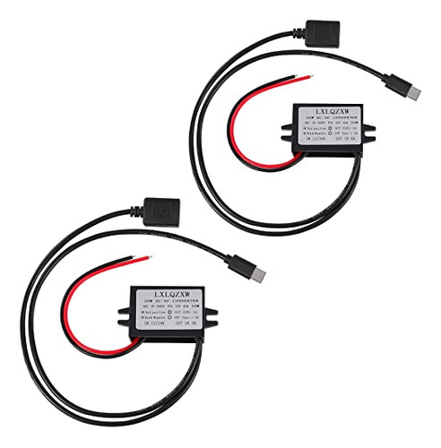 2 Packs Dc Converter 12v 24v A 5v 6a 30w Usb Mujer Dc Y Tipo