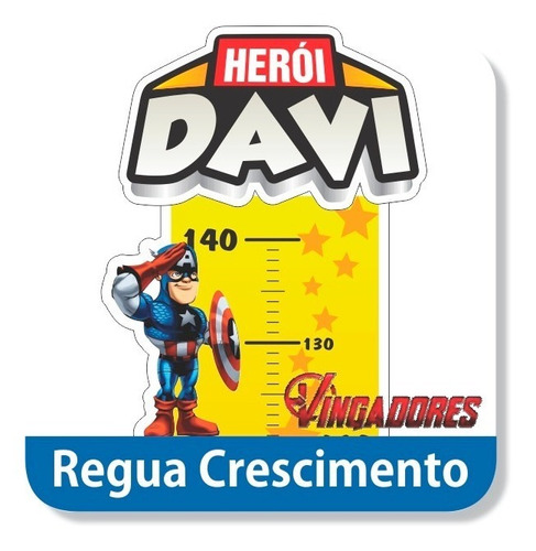 Adesivo Parede Régua Vingadores Thor Hulk Ferro América