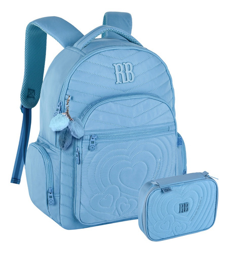 Mochila Rebecca Bonbon De Costas Com Estojo Box Escolar Cor Azul