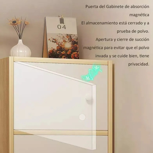 Guardarropa Minimalista De Madera Con 5 Niveles Y Puertas Roble Blanco Cepillado Blanco
