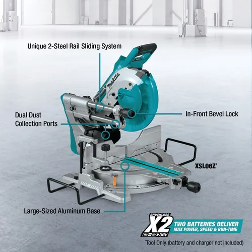 Makita Sierra De Inglete Doble Bisel Xsl06z Inalámbrica