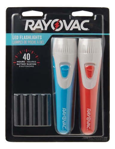 Rayovac Led Flashlight 2 Pack, Comfort Grip Flash Light Set