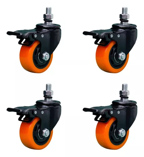 Mini ruedas giratorias de repuesto para ruedas, ruedas con freno,  direccional, 20kg, 1,25 , GF176, 4