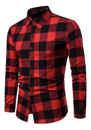 Camisa Hombre Leñadora A Cuadros Sobrecamisa Diseño Premium.