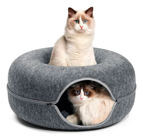 Cama Tunel Rascador Para Gatos Dona De Fieltro Suave 60 Cm ®