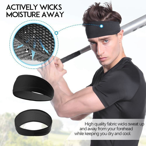 - 2pcs Diadema Deportiva Con Banda Para El Pelo