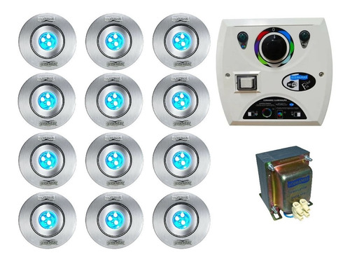 Kit 12 Refletor Led 9w Inox + Four Fix Wifi Tr-3 Sodramar