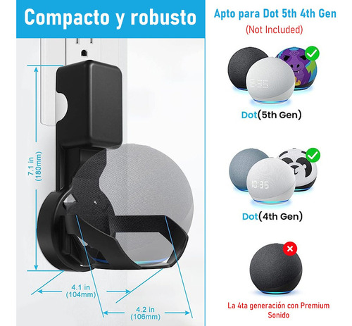 Soporte De Pared Alexa Echo Dot Bocina 5th Generación