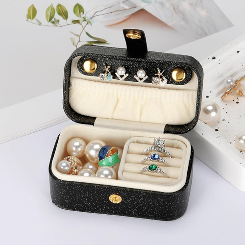 Alhajero Y Organizador De Joyas, Joyero Mini De Viaje Negro
