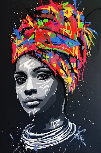 comprar Cuadro 40x60cm Mujeres Africanas Arte Pintura Deco Color M3
