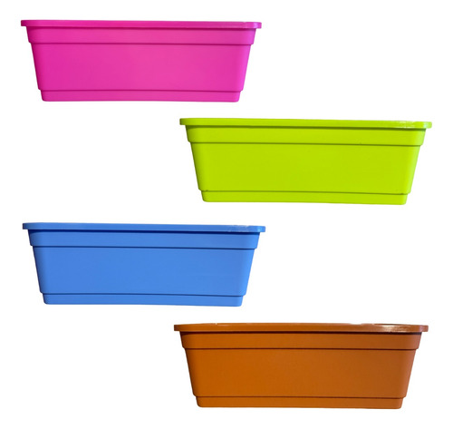 Maceta Plástica Jardinera Rectangular Nro 15 Cm X 4 Unidades