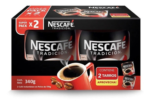 Pack Café Instantáneo Nescafé Tradición 2 Latas De 170 G