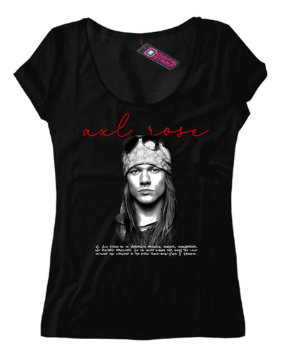 Remera Mujer Axl Rose Guns N Roses Rock Rh16 Dtg Premium