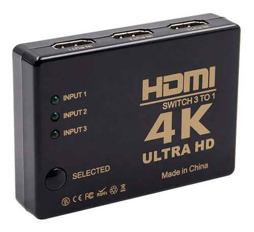 Imagen 2 de 6 de Switch Hdmi Selector 3 Entradas A 1 Salida + Control Remoto