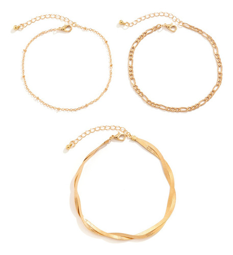 Conjunto De Tobilleras Vintage Con Cadena De Serpiente Para