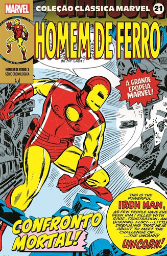 Coleção Clássica Marvel Vol. 21 - Homem de Ferro Vol. 3, de Lee, Stan. Editora Panini Brasil LTDA, capa mole em português, 2022
