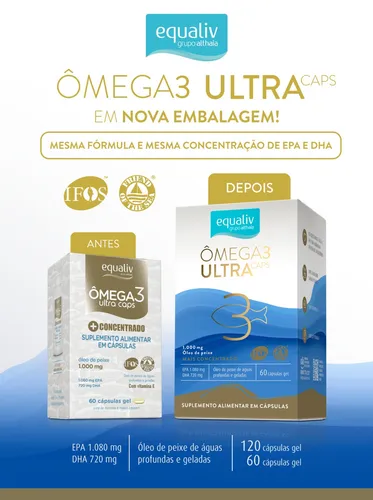 Equaliv Ômega 3 Ultra 120 Cáp – Alta Concentração EPA/DHA