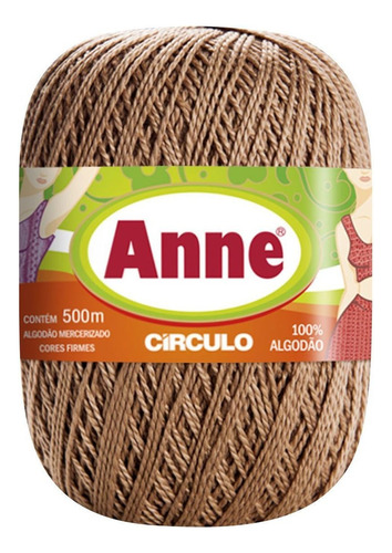 Linha Anne De Crochê Tricô 500m 295 Tex Círculo Cor Castanha