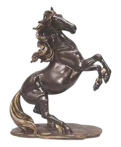 Escultura De Cavalo Empinado Grande Em Petit Bronze  Cod 163