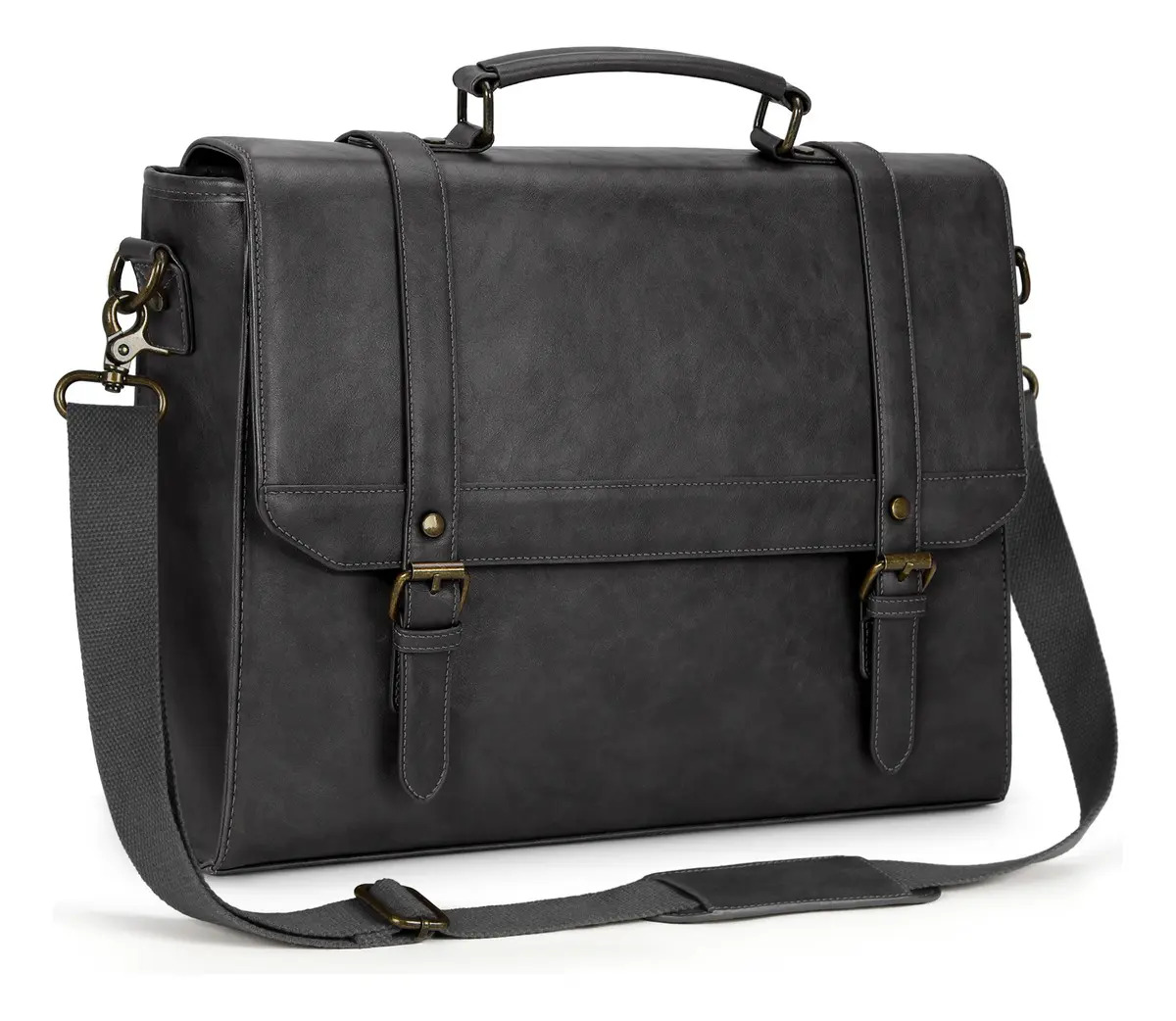 Maletines Para Hombres Portafolio Para Laptop 15,6in Cueropu Color Gris IGOLUMON®